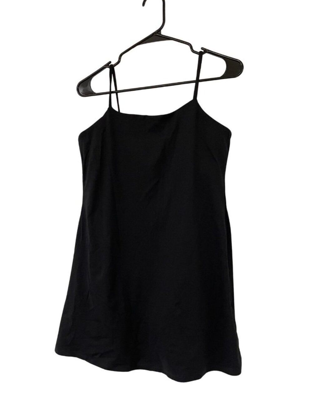 Oysho Womens Tank mini Dress romper shorts L Black Sports Compression NWOT